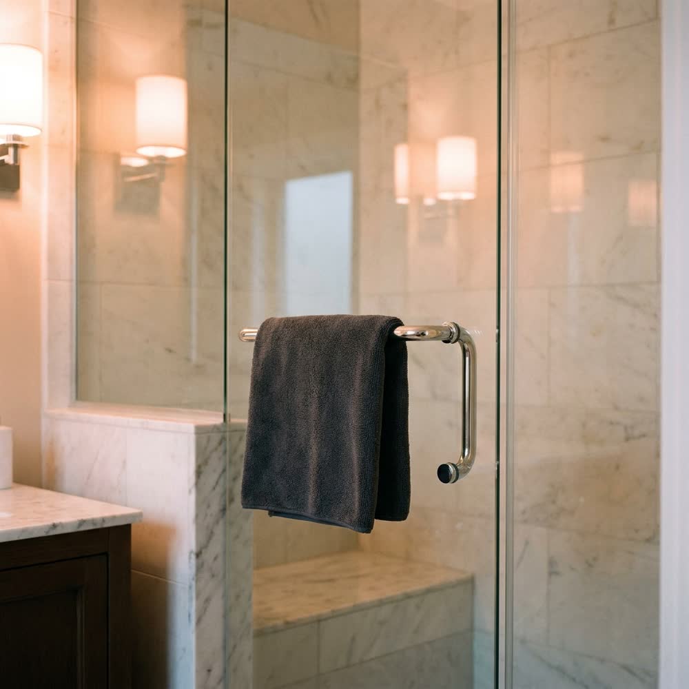 Glass door without limescale